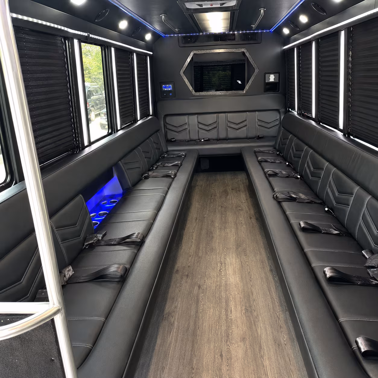 Fayetteville Bachelor & Bachelorette Transportation party bus exterior
