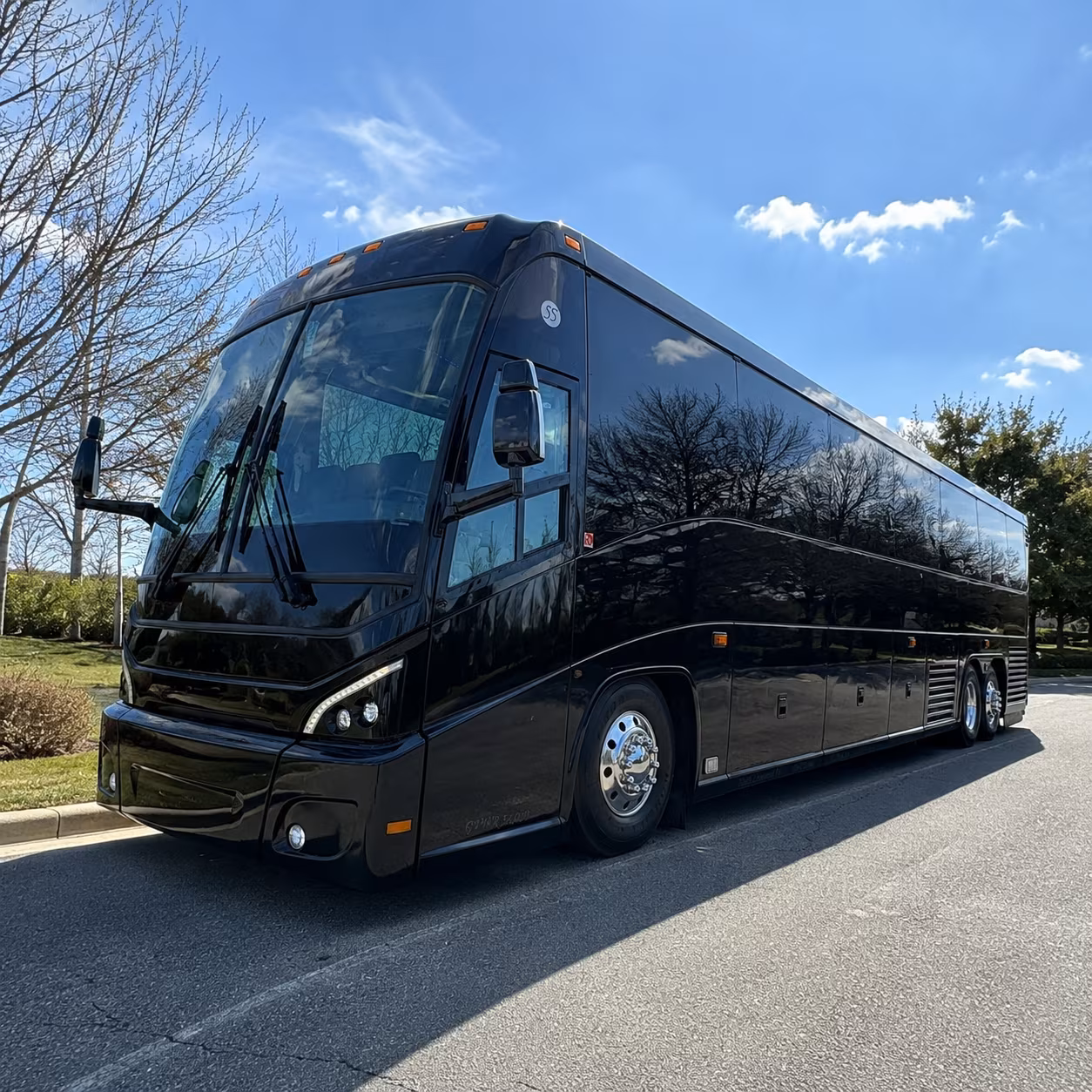 Fayetteville School Event Transportation party bus exterior