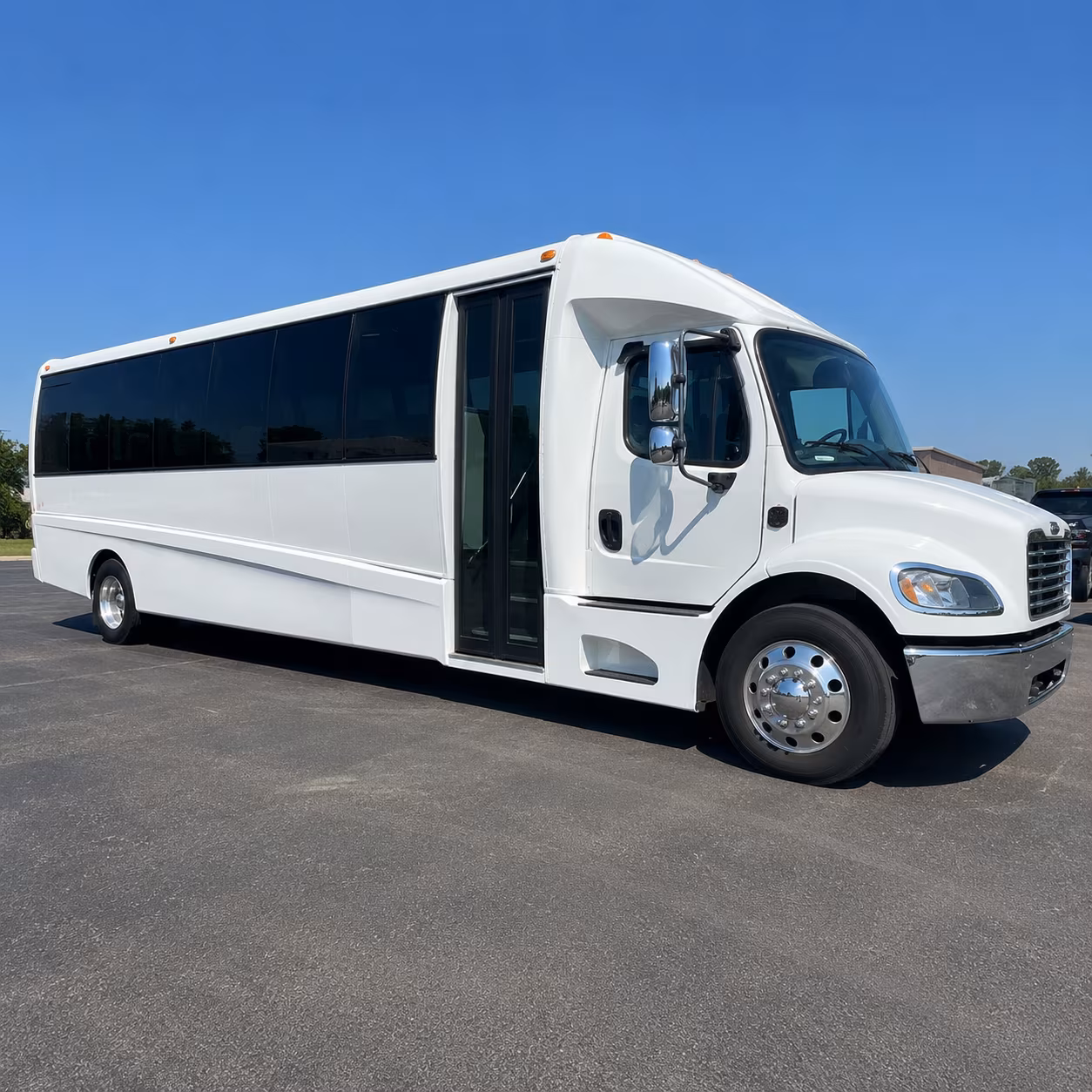 Fayetteville School Event Transportation party bus exterior