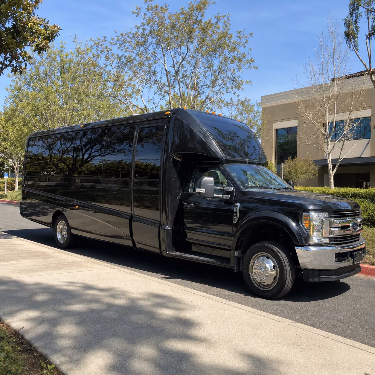 Fayetteville Sporting Event Transportation party bus exterior