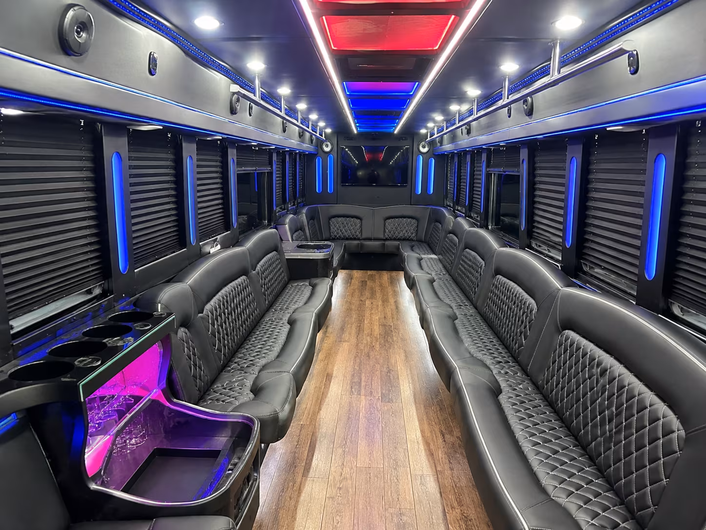 Fayetteville Sporting Event Transportation party bus interior