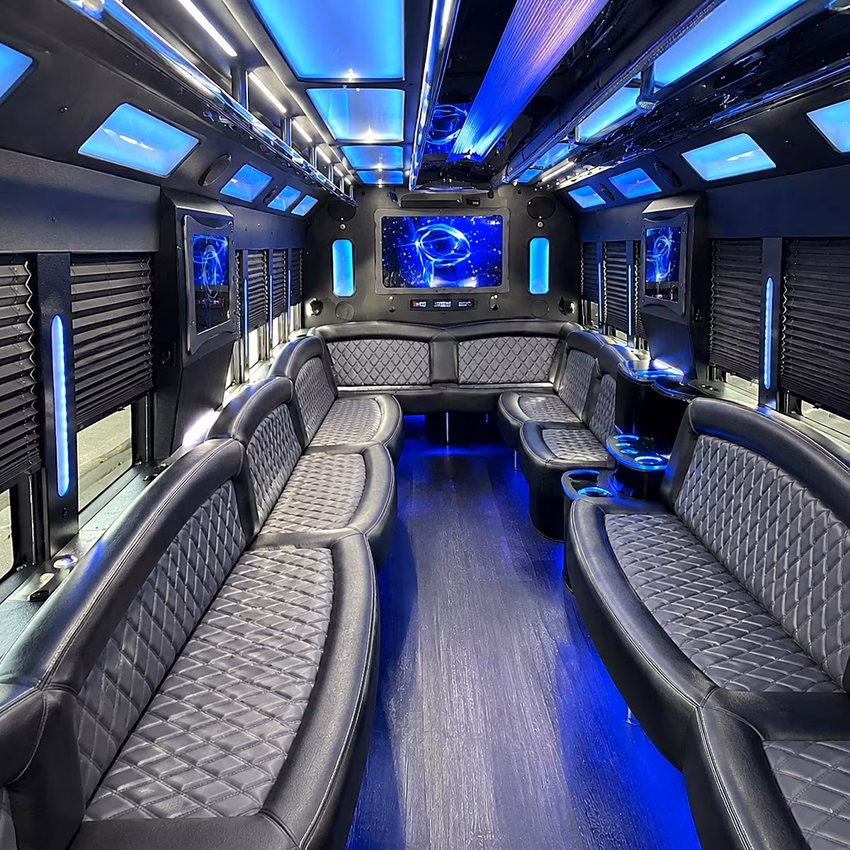 Fayetteville Wedding Transportation party bus interior