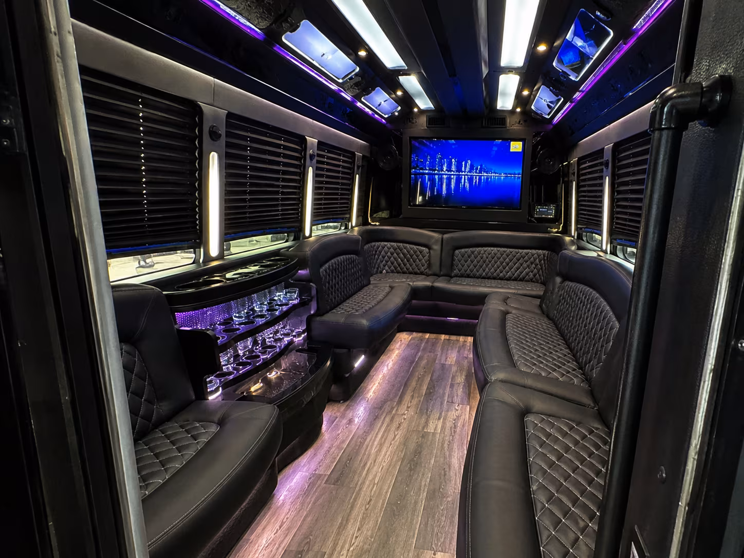Fayetteville Winery Tour & Pub Crawl Transportation party bus exterior