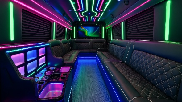20 passenger party bus interior