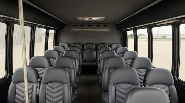 Interior of Charter Bus Company Fayetteville's 28 Passenger Minibus in Fayetteville