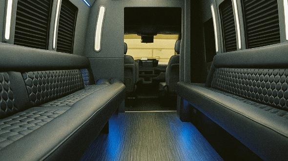 Interior of Charter Bus Company Chapel Hill's 30 Passenger Party Bus in Chapel Hill