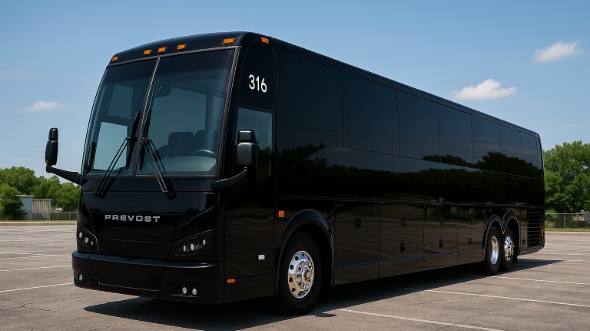 Exterior of Charter Bus Company High Point's 40 Passenger Party Bus in High Point
