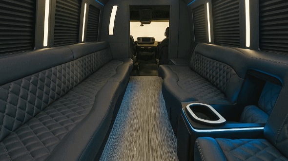 Interior of Charter Bus Company Jacksonville's 40 Passenger Party Bus in Jacksonville