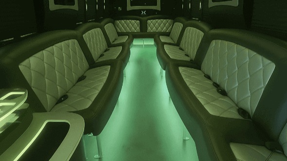 Interior of Charter Bus Company Raleigh's 40 Passenger Party Bus in Raleigh