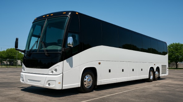 Exterior of Charter Bus Company Fayetteville's 44 Passenger Charter Bus in Fayetteville