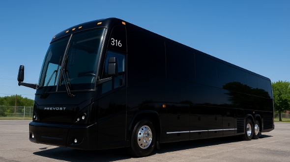 Exterior of Charter Bus Company Fayetteville's 45 Passenger Charter Bus in Fayetteville