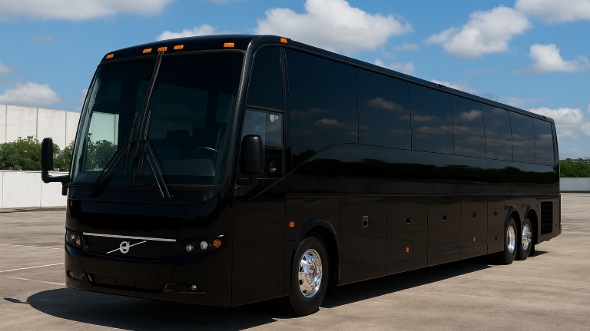 Exterior of Charter Bus Company Apex's 50 Passenger Party Bus in Apex