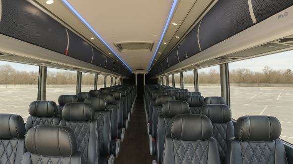 Interior of Charter Bus Company Fayetteville's 51 Passenger Charter Bus in Fayetteville