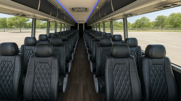 Interior of Charter Bus Company Fayetteville's ADA Charter Bus in Fayetteville